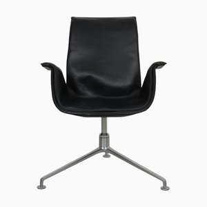 Tulip Chair in Black Leather by Fabricius Kastholm, 1990s