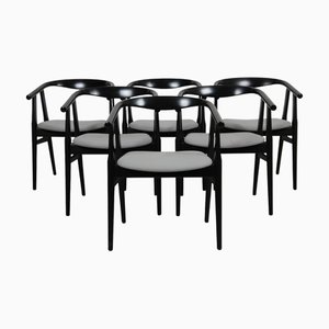 Chaises GE-525 par Hans Wegner, Set de 6