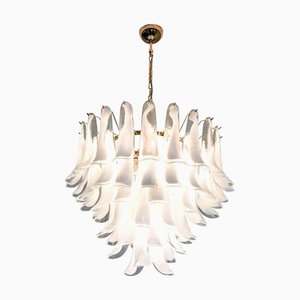 Venetian Six-Tier Chandelier in Opaline Glass by Silvio Piattelli