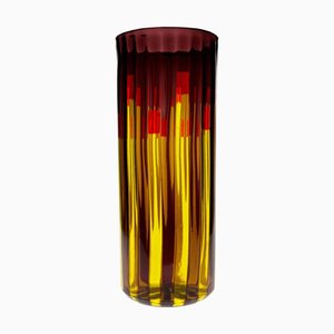 Cylindrical Murano Glass Vase by Silvio Piattelli