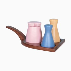 Set de Sel et Poivre Moutarde Vintage par Flora Gouda, Set de 3