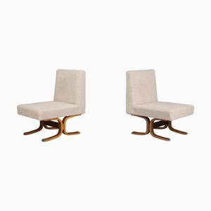 Bentwood and Teddy Upholstery Lounge Chairs by Ludvik Volak, 1960s, Set of 2