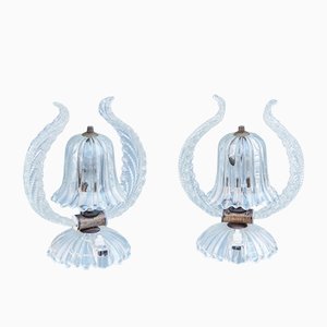 Murano Glas Tischlampen von Barovier & Toso, 1940er, 2er Set