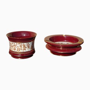 Ceramic Ashtray and Vide Poche from Fiorentina, Set of 2