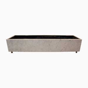 Large Planter in Marble and Brushed Steel, 1960s