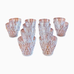 Verres Vintage Taille Diamant par Vereco, 1960s, Set de 12