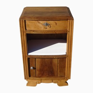 Art Deco Bedside Table in Oak and Beech, 1930s