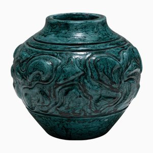 Pansu Vase aus emailliertem Steingut, 1930er