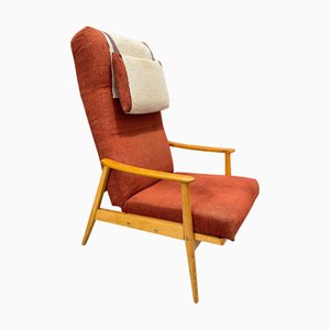 Scandinavian Beech Reclining Armchair, Sweden, 1950s