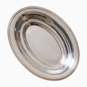 Oval Silver Metal Dish