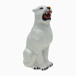 Statua Pantera bianca in ceramica di Ceramiche Boxer