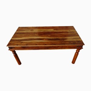 Table de Salle à Manger en Bois et Fer Forgé, 1990s