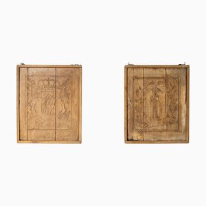 Antique Biedermeier Wooden Molds, 1836, Set of 4