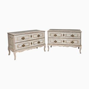 Grey Baroque Commodes, 1780, Set of 2