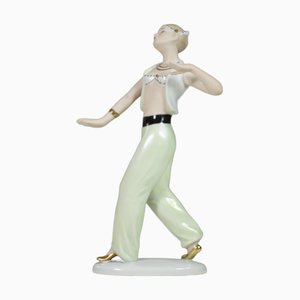 Figura odalisca Art Déco vintage de porcelana de Wallendorf, 1940
