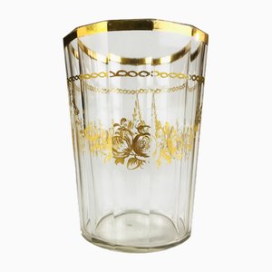 Gobelet Bohême Antique en Verre Doré, 1700