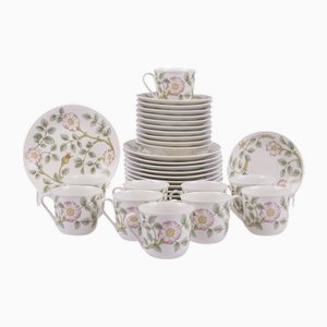 Nyponros Coffee Cup and Cake Plate from Rörstrand, 1980s, Set of 3