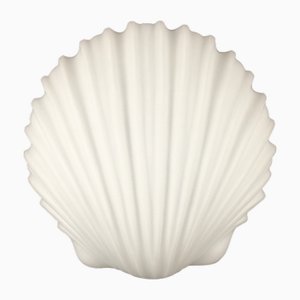 Large Minimalist Opaline Glass Shell-Shaped Wall Light from Limburg, Germany, 1970s