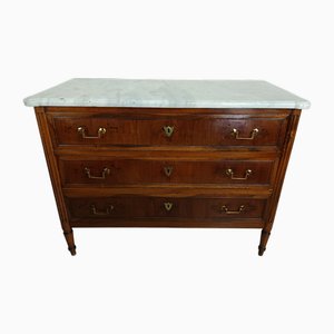 Louis XVI Chest of Drawers in White Marble