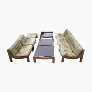 Sedie modulari brutaliste di Carl Straub, Germania, anni '70, set di 9