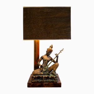 Lampada da tavolo Musician in ottone e bronzo, anni '70