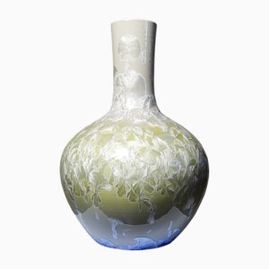 Large Globular Porcelain Vase with Crystalline Enamels