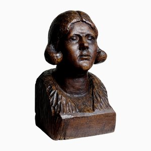 Large Bust of a Woman, 19th Century, Wood