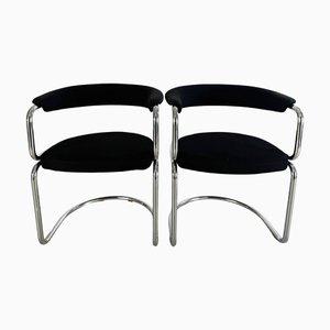 Juego de sillas cantilever Bauhaus de cromo