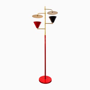 Lámpara de pie de dos luces de Stilnovo, años 50