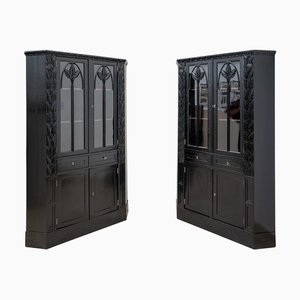 Art Nouveau Corner Cabinets by Hans Bolek for August Ungethüm, Vienna, 1913, Set of 2