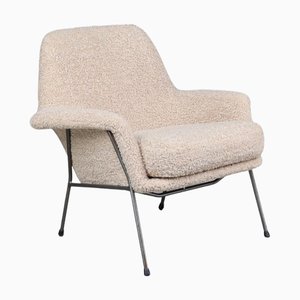 Poltrona Lady Mid-Century moderna con rivestimento Teddy, anni '60