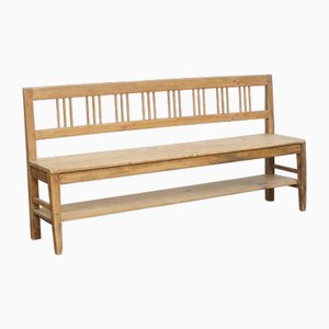 Antique French Rustic Pinewood Bench
