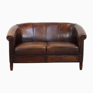 2-Seater Club Sofa in Sheep Leather