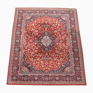 Vintage Teppich in Rot und Dunkelblau