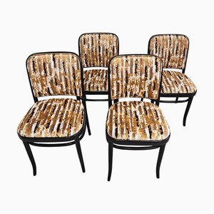 Dining Bentwood Black Armchairs attributed to Josef Hoffmann for Mundus, 1960s, Set of 4