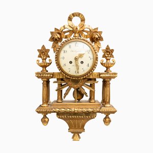 Gustavian Gold-Plated Wall Clock, 1900s