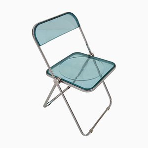 Silla plegable Plia en azul atribuida a Giancarlo Piretti para Anonima Castelli, años 60