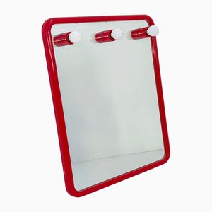 Red Vanity Mirror from Metalplastica, 1970s