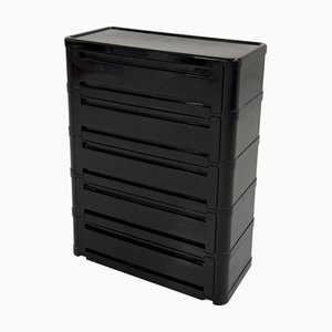 Model 4964 Black Chest of Drawers by Olaf von Bohr for Kartell, 1970s