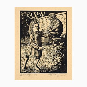 Rudolf Nehmer, Selig sind die geistig Armen, 1948, Holzschnitt