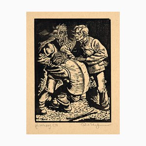 Rudolf Nehmer, Bienaventurados los pacificadores, 1948, Xilografía