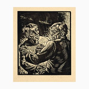 Rudolf Nehmer, La réconciliation, 1948, Gravure sur bois