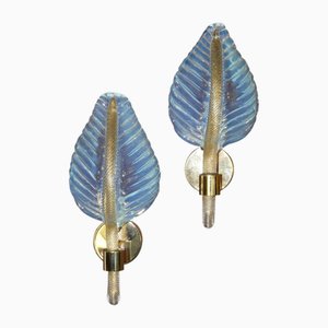 Brass and Venetian Crystal Appliques from Barovier & Toso, 1980s, Set of 2