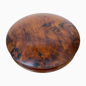 Joyero de madera nudosa con tapa, años 50