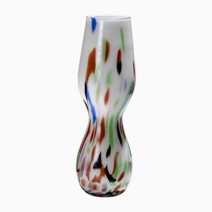 Long Colorful Blown Glass Vase, 1960s