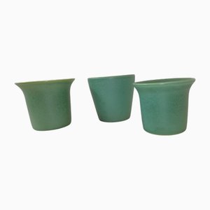 Green Ceramic Jars by Gio Ponti for Richard Ginori, Italy, 1940s, Set of 3