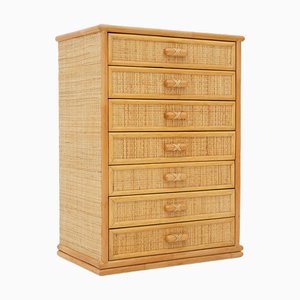 Woven Wicker Chest of Drawers, 1980s