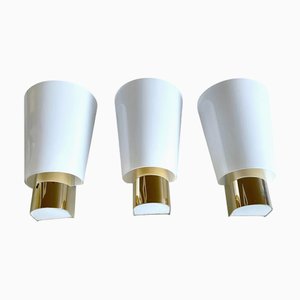 Gilded Brass and Glass Sconces from Limburg, Set of 3