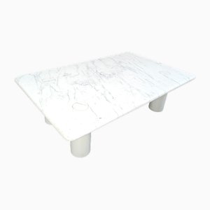 Carrara Marble Coffee Table attributed to Angelo Mangiarotti for Up&Up, Italy, 1970s