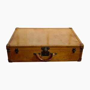 Vintage Tan Leather Suitcase from Louis Vuitton, 1930s